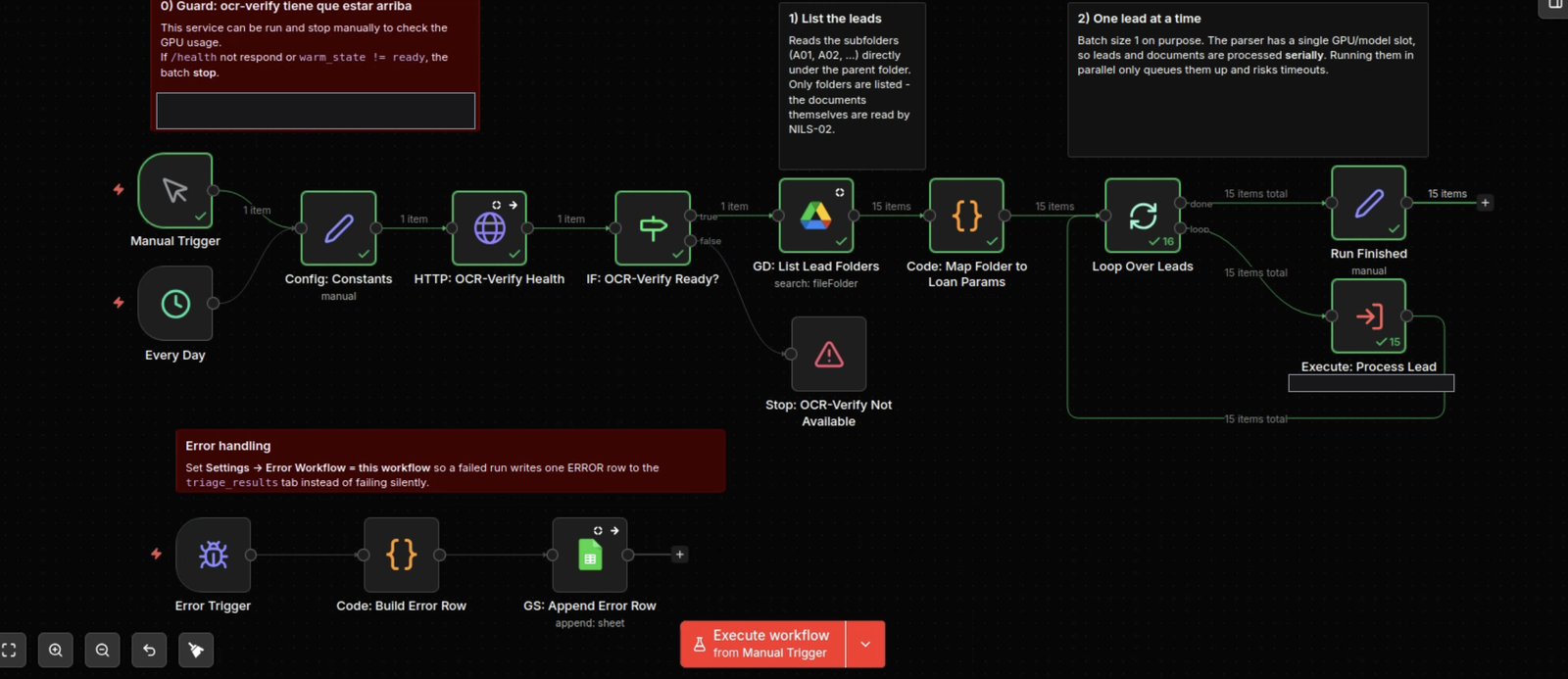 Ingestion orchestration — OCR service health gate and per-applicant batching